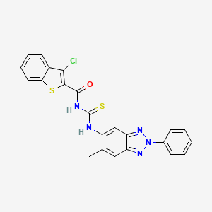 3-chloro-N-{[(6-methyl-2-phenyl-2H-1,2,3-benzotriazol-5-yl)amino]carbonothioyl}-1-benzothiophene-2-carboxamide