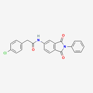 molecular formula C22H15ClN2O3 B3530741 2-(4-chlorophenyl)-N-(1,3-dioxo-2-phenyl-2,3-dihydro-1H-isoindol-5-yl)acetamide 