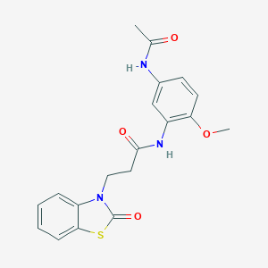 N-[5-(acetylamino)-2-methoxyphenyl]-3-(2-oxo-1,3-benzothiazol-3(2H)-yl)propanamide