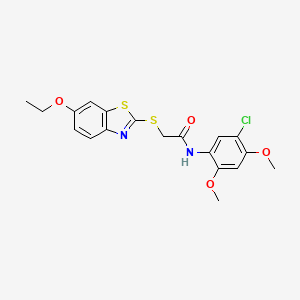 N-(5-chloro-2,4-dimethoxyphenyl)-2-[(6-ethoxy-1,3-benzothiazol-2-yl)thio]acetamide