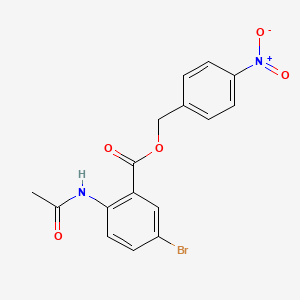 molecular formula C16H13BrN2O5 B3530771 4-nitrobenzyl 2-(acetylamino)-5-bromobenzoate 