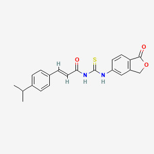 molecular formula C21H20N2O3S B3530779 3-(4-isopropylphenyl)-N-{[(1-oxo-1,3-dihydro-2-benzofuran-5-yl)amino]carbonothioyl}acrylamide 