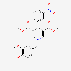 molecular formula C24H24N2O8 B3530794 dimethyl 1-(3,4-dimethoxybenzyl)-4-(3-nitrophenyl)-1,4-dihydro-3,5-pyridinedicarboxylate 