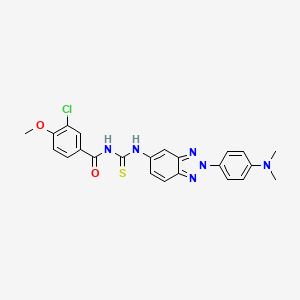 molecular formula C23H21ClN6O2S B3530805 3-chloro-N-[({2-[4-(dimethylamino)phenyl]-2H-1,2,3-benzotriazol-5-yl}amino)carbonothioyl]-4-methoxybenzamide 