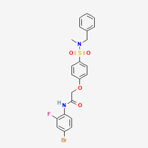 molecular formula C22H20BrFN2O4S B3530823 2-(4-{[benzyl(methyl)amino]sulfonyl}phenoxy)-N-(4-bromo-2-fluorophenyl)acetamide 