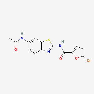 molecular formula C14H10BrN3O3S B3530858 N-[6-(acetylamino)-1,3-benzothiazol-2-yl]-5-bromo-2-furamide 