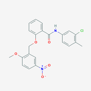 molecular formula C22H19ClN2O5 B3530871 N-(3-chloro-4-methylphenyl)-2-[(2-methoxy-5-nitrobenzyl)oxy]benzamide 
