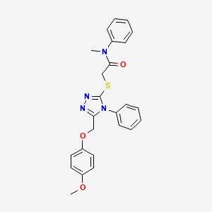 2-({5-[(4-methoxyphenoxy)methyl]-4-phenyl-4H-1,2,4-triazol-3-yl}thio)-N-methyl-N-phenylacetamide