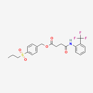 molecular formula C21H22F3NO5S B3530898 4-(propylsulfonyl)benzyl 4-oxo-4-{[2-(trifluoromethyl)phenyl]amino}butanoate 