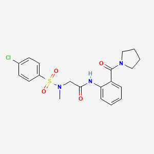 molecular formula C20H22ClN3O4S B3530909 N~2~-[(4-chlorophenyl)sulfonyl]-N~2~-methyl-N~1~-[2-(1-pyrrolidinylcarbonyl)phenyl]glycinamide 