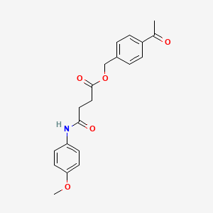 molecular formula C20H21NO5 B3530915 4-acetylbenzyl 4-[(4-methoxyphenyl)amino]-4-oxobutanoate 