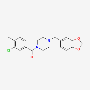 molecular formula C20H21ClN2O3 B3530917 1-(1,3-benzodioxol-5-ylmethyl)-4-(3-chloro-4-methylbenzoyl)piperazine 
