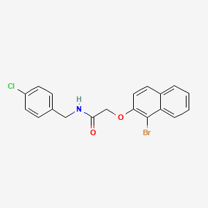 molecular formula C19H15BrClNO2 B3530924 2-[(1-bromo-2-naphthyl)oxy]-N-(4-chlorobenzyl)acetamide 