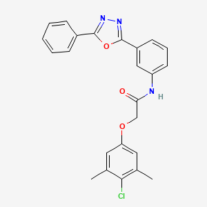 molecular formula C24H20ClN3O3 B3530926 2-(4-chloro-3,5-dimethylphenoxy)-N-[3-(5-phenyl-1,3,4-oxadiazol-2-yl)phenyl]acetamide 