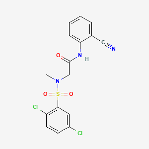 molecular formula C16H13Cl2N3O3S B3530937 N~1~-(2-cyanophenyl)-N~2~-[(2,5-dichlorophenyl)sulfonyl]-N~2~-methylglycinamide 