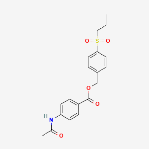 molecular formula C19H21NO5S B3530943 4-(propylsulfonyl)benzyl 4-(acetylamino)benzoate 