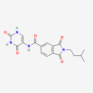 molecular formula C18H18N4O5 B3530946 N-(2,4-dioxo-1,2,3,4-tetrahydro-5-pyrimidinyl)-2-(3-methylbutyl)-1,3-dioxo-5-isoindolinecarboxamide 