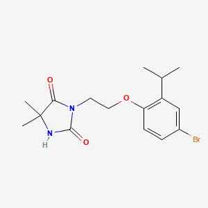 molecular formula C16H21BrN2O3 B3530948 3-[2-(4-bromo-2-isopropylphenoxy)ethyl]-5,5-dimethyl-2,4-imidazolidinedione 
