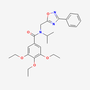 molecular formula C25H31N3O5 B3530958 3,4,5-triethoxy-N-isopropyl-N-[(3-phenyl-1,2,4-oxadiazol-5-yl)methyl]benzamide 