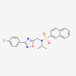 molecular formula C22H20ClN3O3S B3530979 N-{[3-(4-chlorophenyl)-1,2,4-oxadiazol-5-yl]methyl}-N-isopropyl-2-naphthalenesulfonamide 
