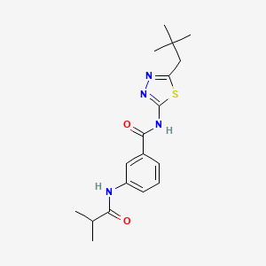 N-[5-(2,2-dimethylpropyl)-1,3,4-thiadiazol-2-yl]-3-(isobutyrylamino)benzamide