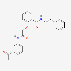 molecular formula C25H24N2O4 B3531017 2-{2-[(3-acetylphenyl)amino]-2-oxoethoxy}-N-(2-phenylethyl)benzamide 