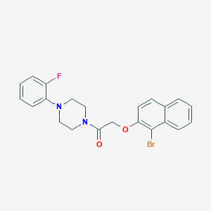 molecular formula C22H20BrFN2O2 B3531025 1-{[(1-bromo-2-naphthyl)oxy]acetyl}-4-(2-fluorophenyl)piperazine 