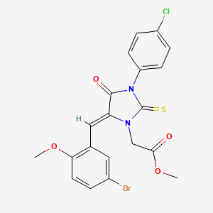 methyl [5-(5-bromo-2-methoxybenzylidene)-3-(4-chlorophenyl)-4-oxo-2-thioxo-1-imidazolidinyl]acetate