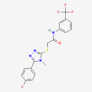 molecular formula C18H14F4N4OS B3531064 2-{[5-(4-fluorophenyl)-4-methyl-4H-1,2,4-triazol-3-yl]thio}-N-[3-(trifluoromethyl)phenyl]acetamide 