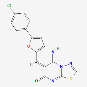 molecular formula C16H9ClN4O2S B3531077 6-{[5-(4-chlorophenyl)-2-furyl]methylene}-5-imino-5,6-dihydro-7H-[1,3,4]thiadiazolo[3,2-a]pyrimidin-7-one 
