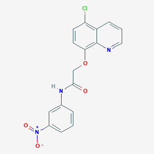 molecular formula C17H12ClN3O4 B3531084 2-[(5-chloro-8-quinolinyl)oxy]-N-(3-nitrophenyl)acetamide 