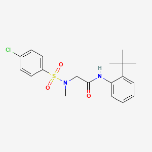 molecular formula C19H23ClN2O3S B3531085 N~1~-(2-tert-butylphenyl)-N~2~-[(4-chlorophenyl)sulfonyl]-N~2~-methylglycinamide 