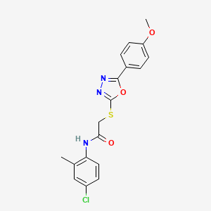 molecular formula C18H16ClN3O3S B3531089 N-(4-chloro-2-methylphenyl)-2-{[5-(4-methoxyphenyl)-1,3,4-oxadiazol-2-yl]thio}acetamide 