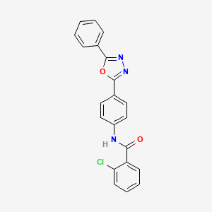 2-chloro-N-[4-(5-phenyl-1,3,4-oxadiazol-2-yl)phenyl]benzamide