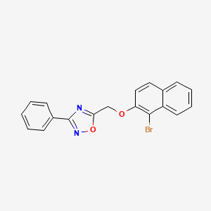 molecular formula C19H13BrN2O2 B3531116 5-{[(1-bromo-2-naphthyl)oxy]methyl}-3-phenyl-1,2,4-oxadiazole 
