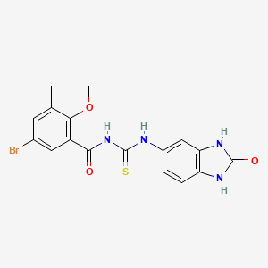 5-bromo-2-methoxy-3-methyl-N-{[(2-oxo-2,3-dihydro-1H-benzimidazol-5-yl)amino]carbonothioyl}benzamide