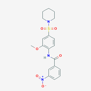 molecular formula C19H21N3O6S B3531127 N-[2-methoxy-4-(1-piperidinylsulfonyl)phenyl]-3-nitrobenzamide 