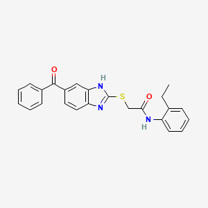 molecular formula C24H21N3O2S B3531135 2-[(6-benzoyl-1H-benzimidazol-2-yl)thio]-N-(2-ethylphenyl)acetamide 