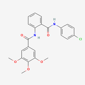 molecular formula C23H21ClN2O5 B3531143 N-(2-{[(4-chlorophenyl)amino]carbonyl}phenyl)-3,4,5-trimethoxybenzamide 