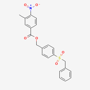 molecular formula C22H19NO6S B3531150 4-(benzylsulfonyl)benzyl 3-methyl-4-nitrobenzoate 