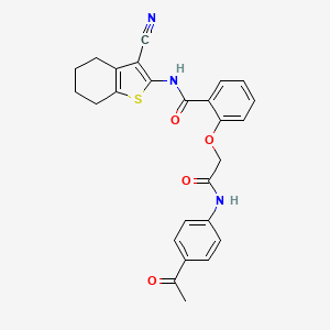 molecular formula C26H23N3O4S B3531170 2-{2-[(4-acetylphenyl)amino]-2-oxoethoxy}-N-(3-cyano-4,5,6,7-tetrahydro-1-benzothien-2-yl)benzamide 