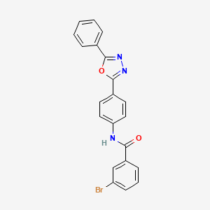 molecular formula C21H14BrN3O2 B3531172 3-bromo-N-[4-(5-phenyl-1,3,4-oxadiazol-2-yl)phenyl]benzamide 