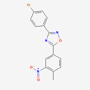 molecular formula C15H10BrN3O3 B3531194 3-(4-bromophenyl)-5-(4-methyl-3-nitrophenyl)-1,2,4-oxadiazole 