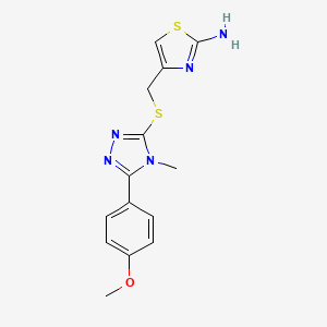 molecular formula C14H15N5OS2 B3531197 4-({[5-(4-methoxyphenyl)-4-methyl-4H-1,2,4-triazol-3-yl]thio}methyl)-1,3-thiazol-2-amine 