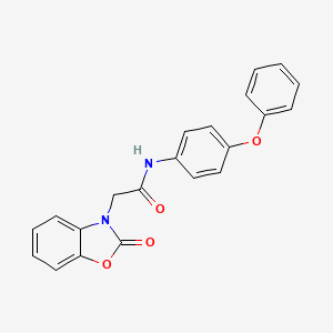 molecular formula C21H16N2O4 B3531198 2-(2-oxo-1,3-benzoxazol-3(2H)-yl)-N-(4-phenoxyphenyl)acetamide 