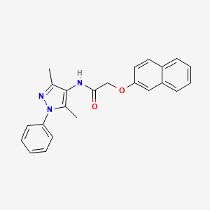 molecular formula C23H21N3O2 B3531212 N-(3,5-dimethyl-1-phenyl-1H-pyrazol-4-yl)-2-(2-naphthyloxy)acetamide 