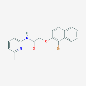 molecular formula C18H15BrN2O2 B3531219 2-[(1-bromo-2-naphthyl)oxy]-N-(6-methyl-2-pyridinyl)acetamide 