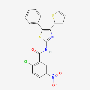 molecular formula C20H12ClN3O3S2 B3531233 2-chloro-5-nitro-N-[5-phenyl-4-(2-thienyl)-1,3-thiazol-2-yl]benzamide 