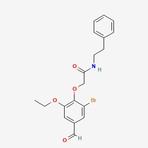 molecular formula C19H20BrNO4 B3531240 2-(2-bromo-6-ethoxy-4-formylphenoxy)-N-(2-phenylethyl)acetamide 