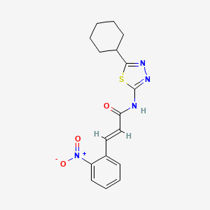 molecular formula C17H18N4O3S B3531253 N-(5-cyclohexyl-1,3,4-thiadiazol-2-yl)-3-(2-nitrophenyl)acrylamide 